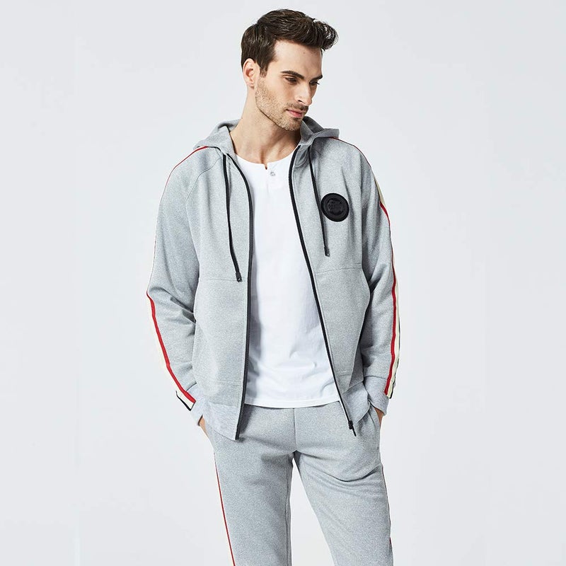 DUOFIER Mens Lightweight Soft and Durable Tracksuits and Sweatsuits, Gray-M - Image 2